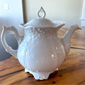 Porcelain white teapot